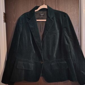 Talbots Women's Dark Green Velvet Blazer